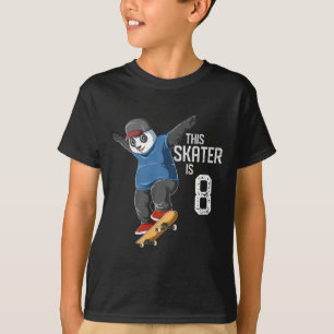 T-shirt Enfant Panda Skateur - Ce Skateur a 8 Ans - B