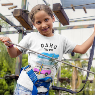 T-shirt Enfant planche de surf rose Oahu Kamaʻaina Van