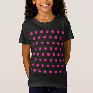 T-shirt enfant Polka Dot (noir et rose néon)