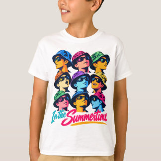 T-Shirt Enfant Pop Art Coloré 'En été'