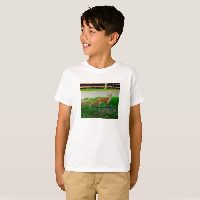 T-Shirt Enfant Renard Rouge (Devant entier)