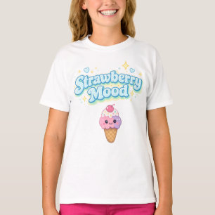 T-Shirt Enfant Rétro Mignon Humeur Fraise