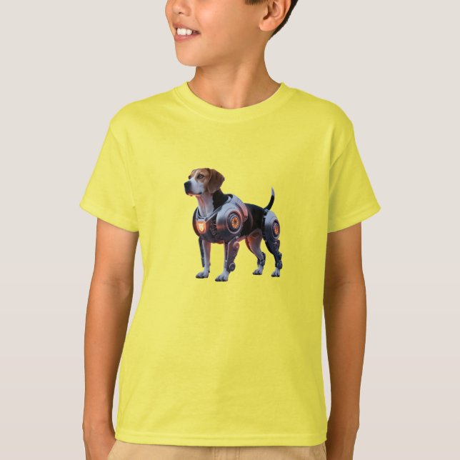 T-Shirt Enfant Robot Beagle Drôle (Devant)