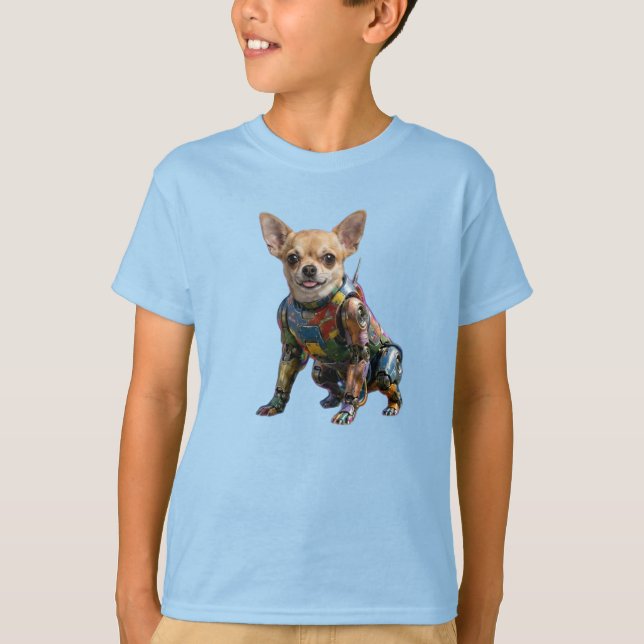 T-Shirt Enfant Robot Chihuahua Mignon (Devant)