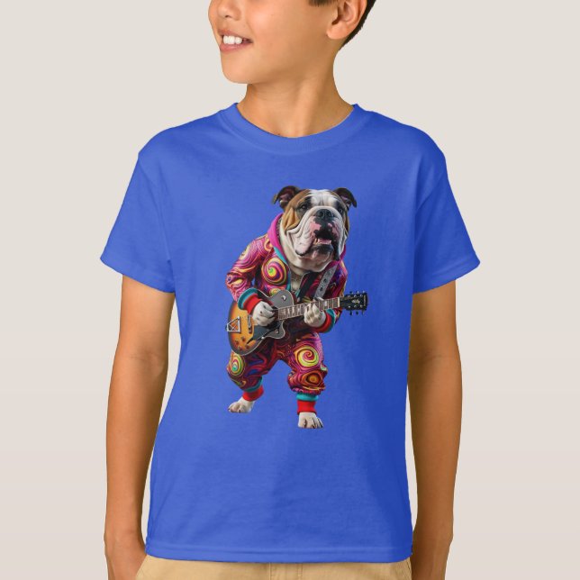 T-Shirt Enfant Rock Star Bouledogue (Devant)