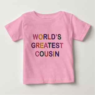 T-shirt enfant rose Cousin le plus grand du monde
