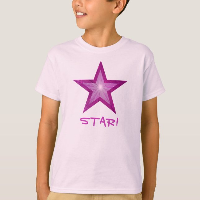 T-shirt enfant rose Star 'STAR !' (Devant)