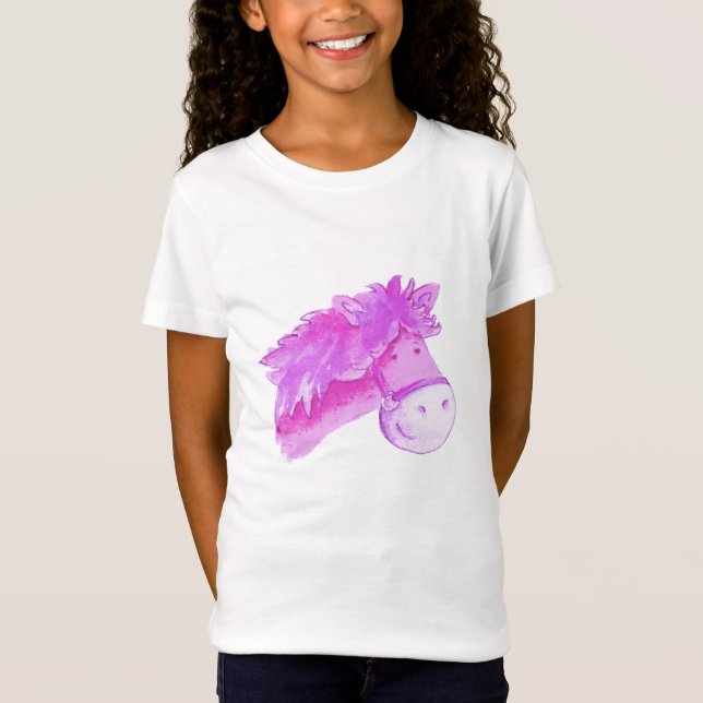 T-shirt enfant rose violet au visage rose (Devant)