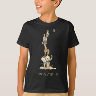 T-shirt Enfant Sauvage Animaux de Safari de la Jungle Tout
