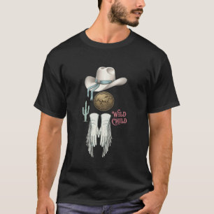 T-shirt Enfant Sauvage Cheval Occidental Country Cowgirl