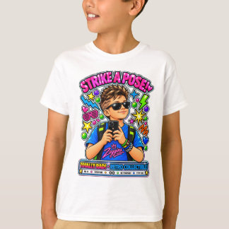 T-Shirt Enfant Selfie Rétro 'Strike a Pose'
