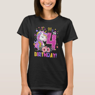 T-shirt Enfant Son 4 Ans Unicorne 4 Ans Cadeau G