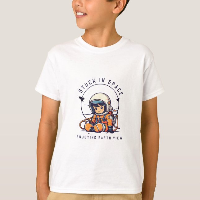 T-shirt Enfant spatial coincé dans l'espace Earth View Fun (Devant)