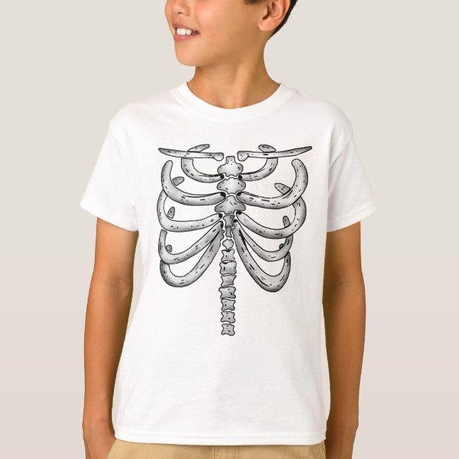 T-Shirt Enfant Squelette Halloween (Devant) (Devant)
