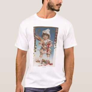 T-shirt Enfant tenant des feux d'artifice et des Rocket