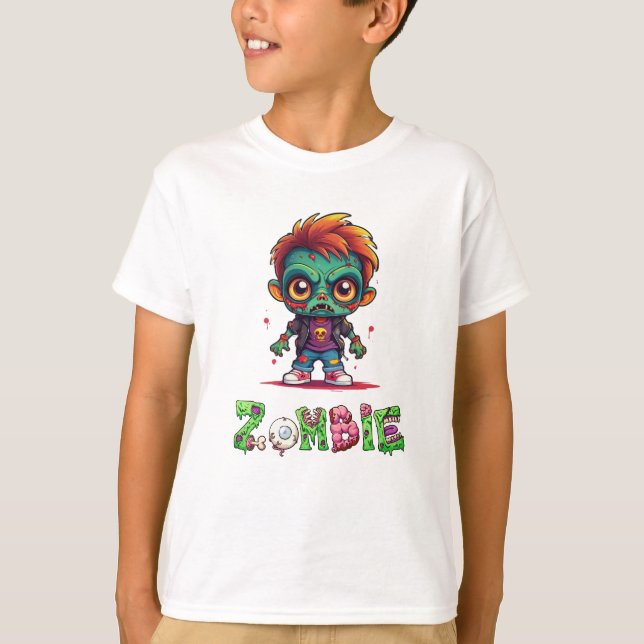 T-shirt Enfant Zombie - Cendres (Devant)