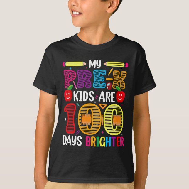 T-shirt Enfants 100 Jours D'Enseignant Étudiant (Devant)