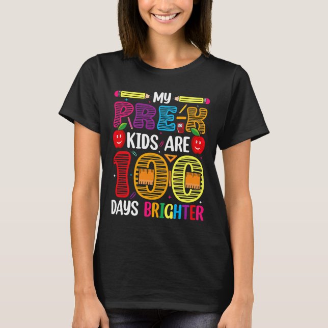 T-shirt Enfants 100 Jours D'Enseignant Étudiant (Devant)
