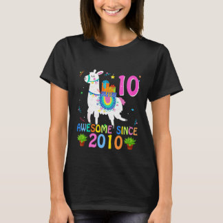 T-shirt Enfants 10 Ans Alpaca Llama Awesome 2010 Fille 10t