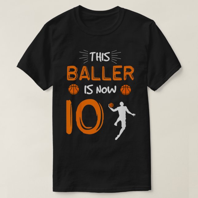 T-shirt Enfants 10e anniversaire Basketball cadeau Ce Ball (Design devant)