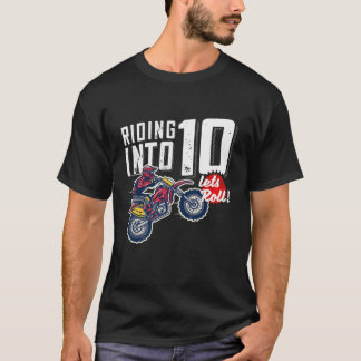 T-shirt Enfants 10E Anniversaire Croix Moteur, Vélo De Che