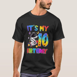 T-shirt Enfants 10E Anniversaire Garçon Astronaut Quatre 1