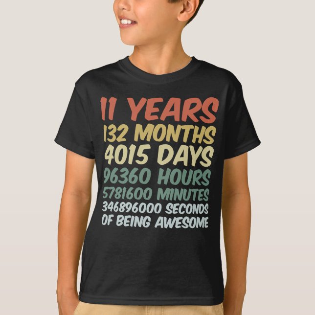 T-shirt Enfants 11 ans 132 mois Anniversaire (Devant)