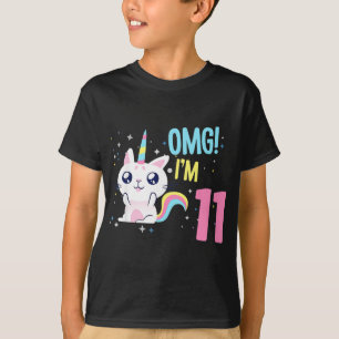 T-shirt Enfants 11 ans fille Anniversaire tenue Unicorn Ch