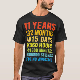 T-shirt Enfants 11e anniversaire 11 ans Vintage Rétro 132