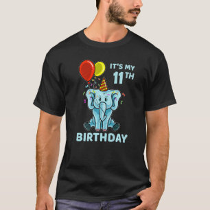 T-shirt Enfants 11e anniversaire Eléphant C'est ma 11e par