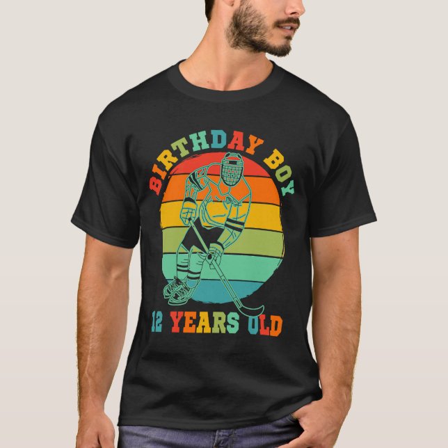 T-shirt Enfants 12 ans Hockey sur glace Rétro Anniversaire (Devant)