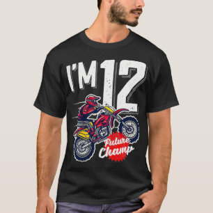T-shirt Enfants 12e Anniversaire Croix Moteur, Vélo droit,