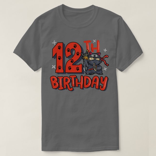 T-shirt Enfants 12e Ninja Anniversaire Garçon 12 ans Samur (Design devant)