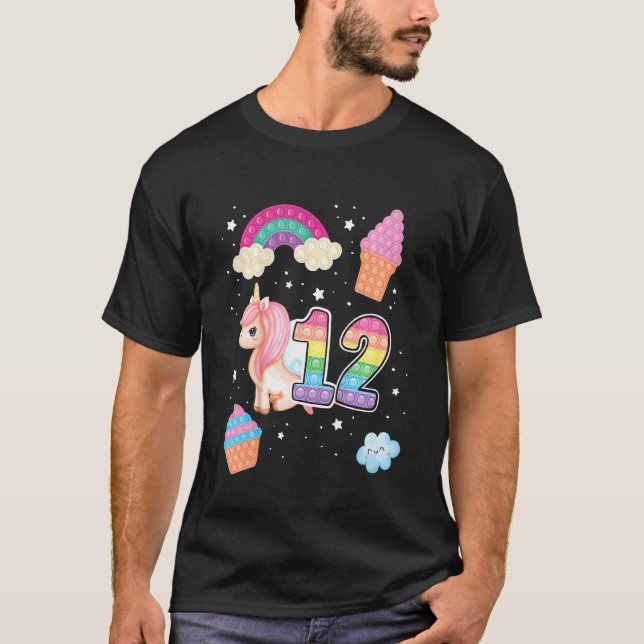 T-shirt Enfants 12e Poppin magique Anniversaire Unicorn Po (Devant)