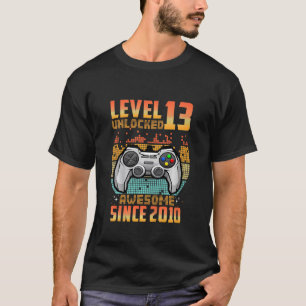 T-shirt Enfants 13 ans Garçon Niveau 13 Déverrouillé Aweso