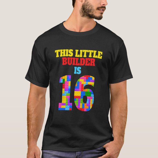 T-shirt Enfants 16e anniversaire 16 ans Builder Garçon B (Devant)