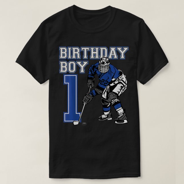 T-shirt Enfants 1 an Hockey sur glace Thème Anniversaire P (Design devant)