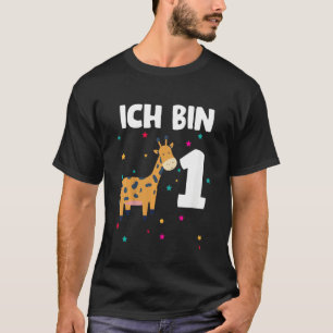 T-shirt Enfants 1 anniversaire girafe mignonne - 1 an garç