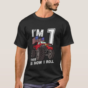 T-shirt Enfants 1 ans Garçon Monster Camion 1er anniversai