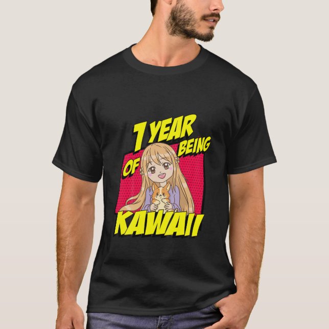 T-shirt Enfants 1Er Anniversaire Anime Fille 1 Année D'Êtr (Devant)