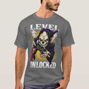 T-shirt Enfants 1er Anniversaire Gamer Squelette Niveau 1
