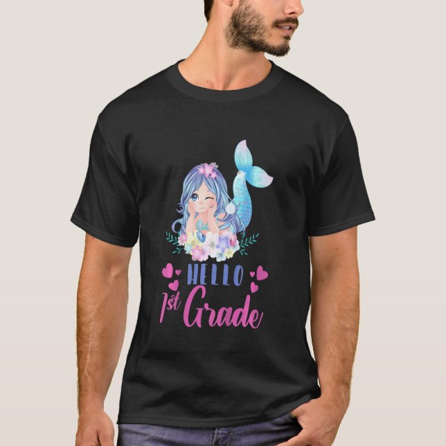 T-shirt Enfants 1ère Année Filles Premier Jour De L'École  (Devant)