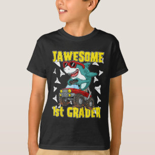 T-shirt Enfants 1ère année Monster Truck Dinosaur Megalodo