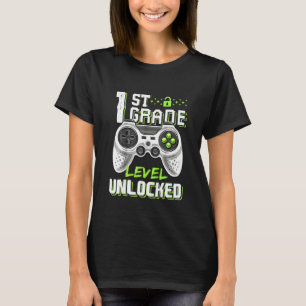 T-shirt Enfants 1re année Niveau débloqué Gamer Premier jo