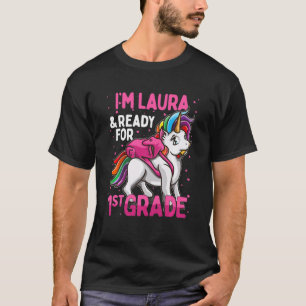 T-shirt Enfants 1st Grader Unicorn Je suis Laura Et Prêt P