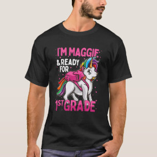 T-shirt Enfants 1st Grader Unicorn Je suis Maggie Et Prêt