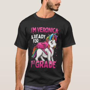 T-shirt Enfants 1st Grader Unicorn Je suis Veronica et prê