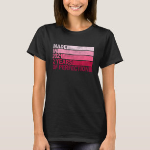 T-shirt Enfants 2 Ans Anniversaire Nés en 2021 Filles 2ème