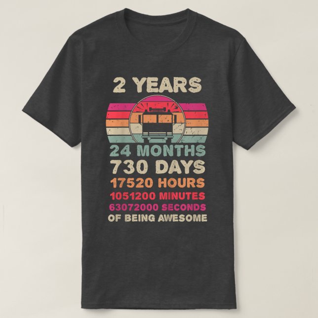 T-shirt Enfants 2 ans Camion d'incendie Anniversaire Deuxi (Design devant)