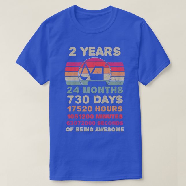 T-shirt Enfants 2 ans Ecavator Construction 2e anniversair (Design devant)